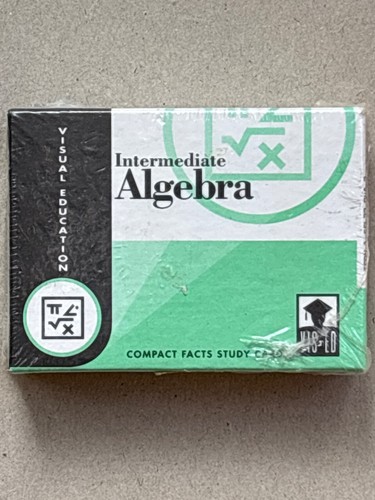 Intermediate Algebra Study Card Set VIS-ED by Visual Education NEW | eBay