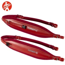 Hohner ACC16 X-Large 44" Leather Accordion Strap - Red - Made In Italy