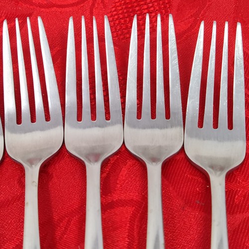 7 Pc DF Dinner Forks Hampton Silversmiths Gourdon Stainless Flatware - Picture 6 of 15