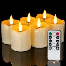 Homemory 2" X 2" Timer Remote Control Flickering Flameless Votive Candles, Reali