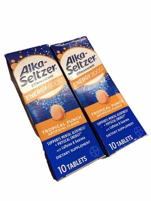 Alka-Seltzer Energy Boost Tropical Punch Effervescent -2 pack Exp 09/2026