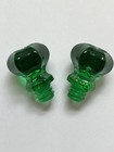 (2) Vintage CCH Glass Era Cabinet Drawer Pull Knobs Jadeite Green Crystal