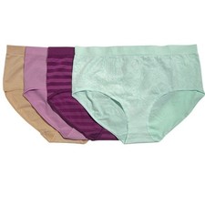 Jockey Set of 4 Seamfree Briefs Large Plum Stripe A675043 13412