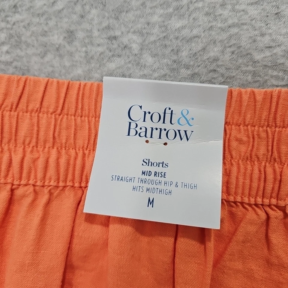 Bermudas rectas Croft And Barrow mezcla de lino tiro medio talla M melocotón Foto 4 de 4