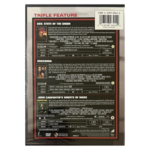 Ice Cube: Triple Feature (DVD) XXX Anaconda Ghosts of Mars - NEW SEALED - Picture 2 of 3