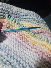 WARM Multi Color Hand Double Knit Baby Blanket 25 X 30 Childs Toddler Security