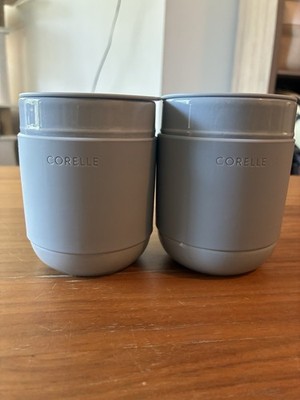 Corelle Stoneware Ceramic Coffee Mugs with Silicone Lid Set of 2