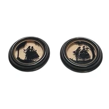 Vintage C&A Richards reverse painted Silhouettes When Love Was Young #5186 5187