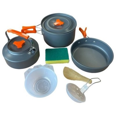PLS Camping Kochgeschirr Set 3tlg. mit Zubehör Camping Wandern Wohnwagen HW1860