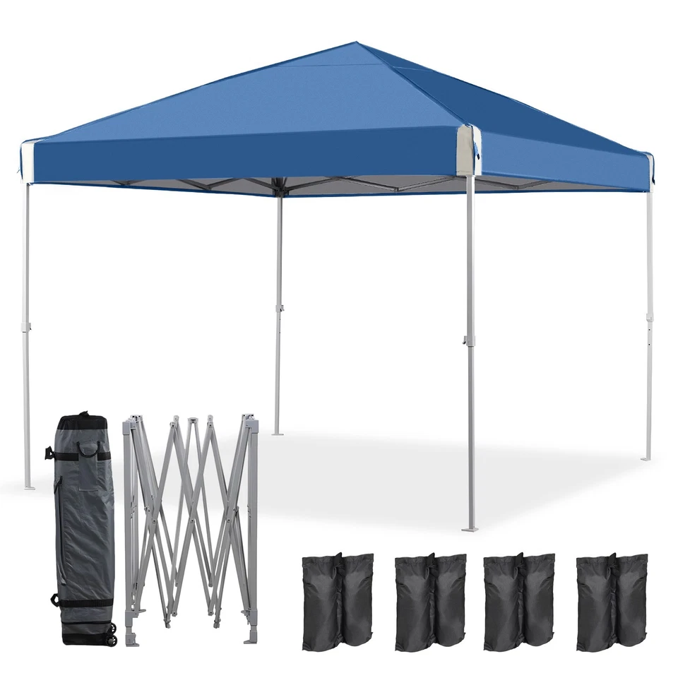 Aoodor 12'x12'/10'x10' Pop Up Canopy Tent with Roller Bag Portable Oxford Shade