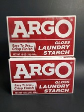 (2) ARGO Gloss Laundry Starch Crisp Finish ~Sealed Discontinued~16oz /Ea Expired