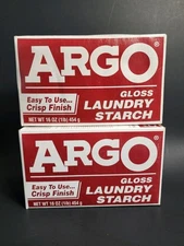 (2) ARGO Gloss Laundry Starch Crisp Finish ~Sealed Discontinued~16oz /Ea Expired