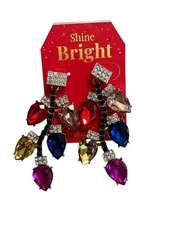 NWT Francesca's Women's Christmas Light Dangle Earrings for Holidays