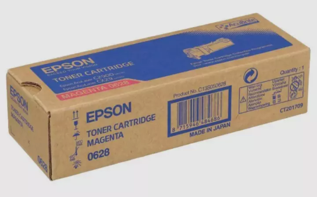 0628 Epson AcuLaser Original Toner Cartridge, Magenta 2500 Pages