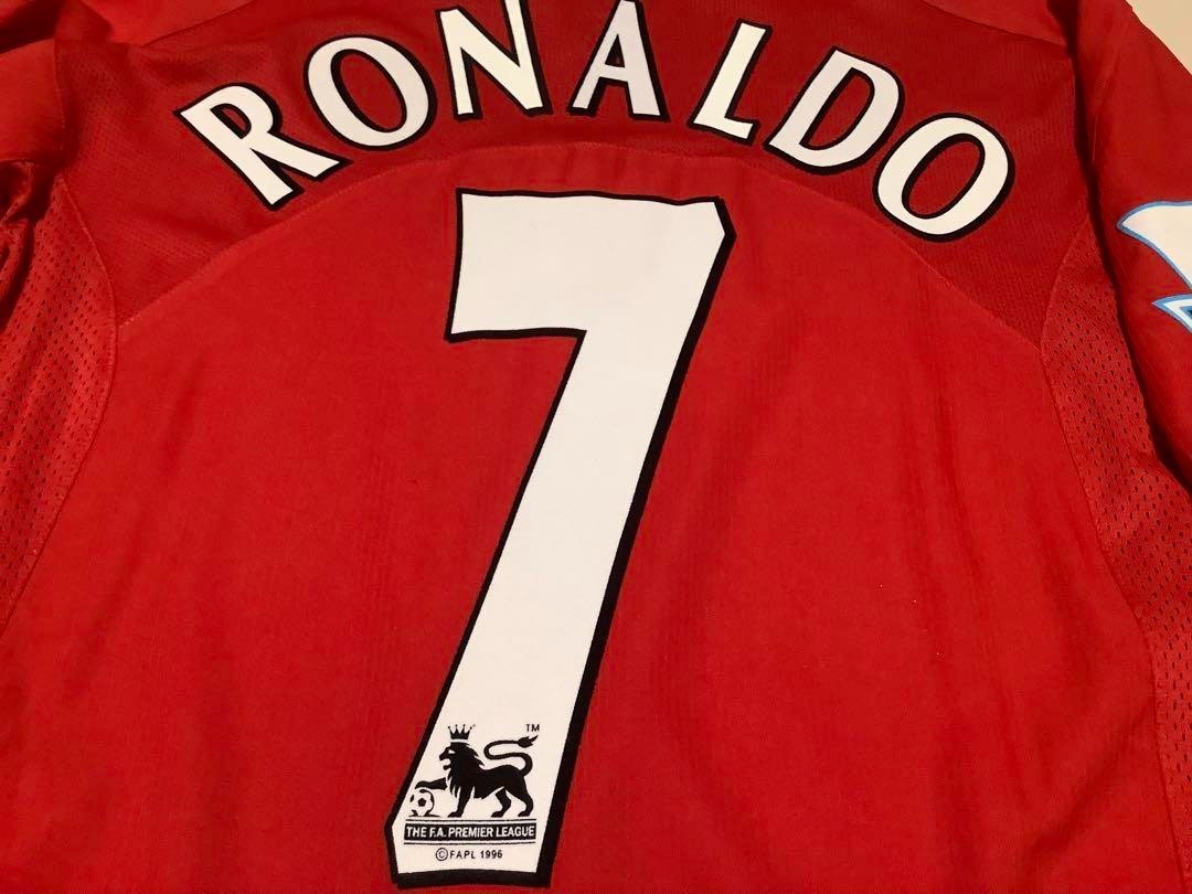 ウェア Manchester Utd 2004 CL RONALDO 7 + Patch RONALDO #7 MANCHESTER UNITED 2002 2004 ORIGINAL HOME Jersey