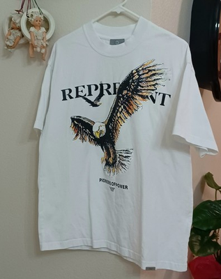 #ad #ad EUC Represent Pioneers of Power Bald Eagle Short Sleeve White T Shirt Size Large $15.00