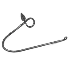Hand-Forged Towel Ring Rack Toilet Paper Holder Iron Leaf Blacksmith Design