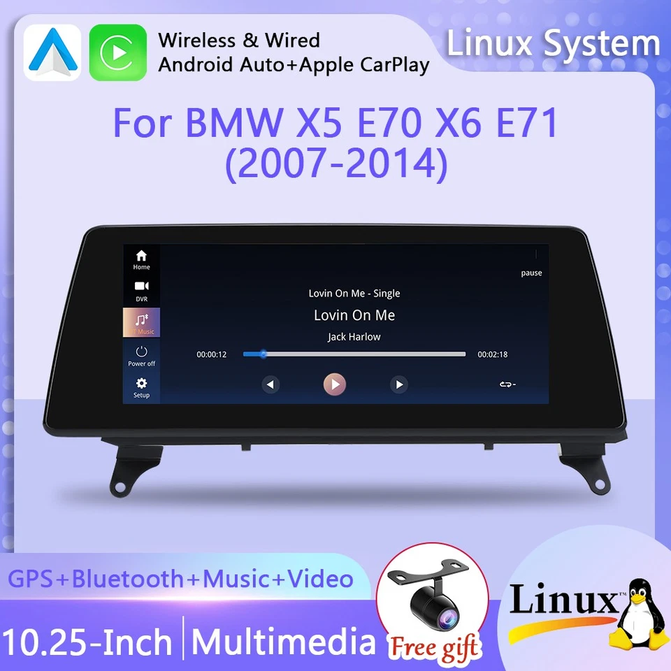 BMW X5 X6 E70 E71 10.25" Android Auto Carplay Linux Navi inkl. Kamera gratis - Bild 1 von 4