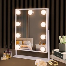 Hansong Vanity Mirror with Lights Lighted Makeup Mirror with 9 LED Bulbs Plug...