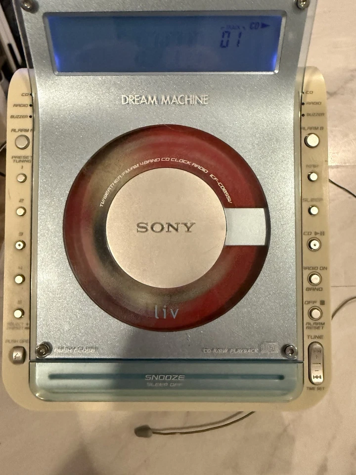 Sony Dream Machine Alarm Clock CD Player Radio ICF-CD855V  TESTED FULLY WORKS - Image 2 of 4