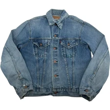 VTG 70s 80s Men's Levi's Blue Denim Type 3 Trucker Jean Jacket Sz M 70505-0213