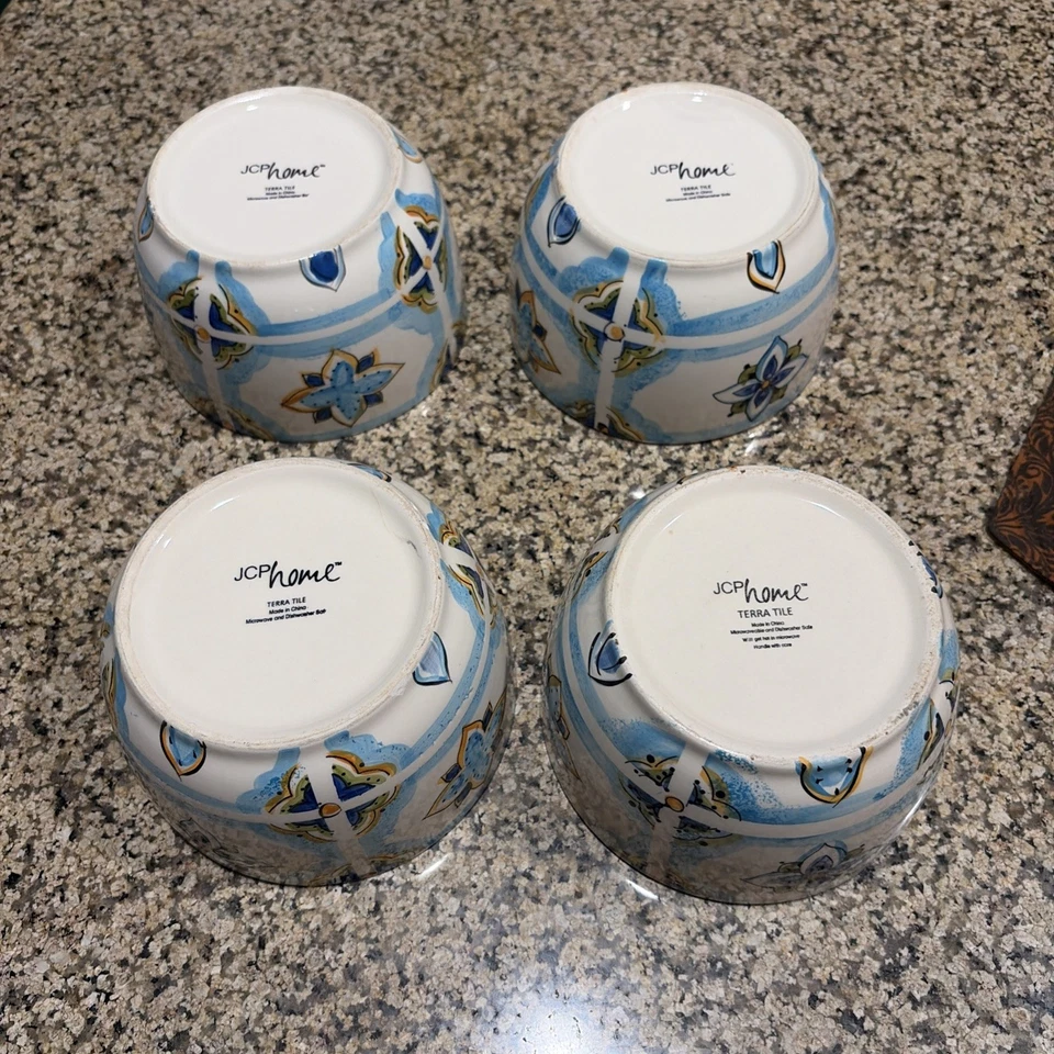 Juego de 4 azulejos de cerámica vintage JC Penny Terra Foto 4 de 4