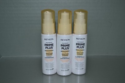 (3) Revlon Photo Ready Prime Plus Brightening Face Makeup Primer, 1.0 fl oz