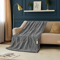 Neo Electric Cable Knit Heated Throw Reversible Blanket Fleece Sherpa 9 Settings