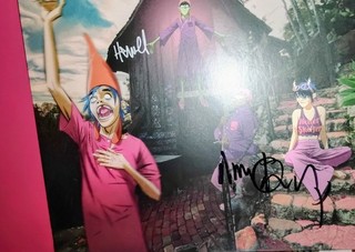 Gorillaz Cracker Island Neon Purple Vinyl SIGNED by Damon Albarn & Jamie Hewlett
