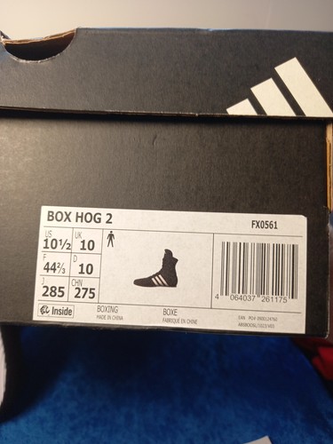 Adidas Box Hog 2.0 schwarz weiß UK Größe 10 Boxstiefel Herren - Bild 10 von 10