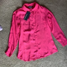 Sosandar Hot Pink Button Front Shirt Size 12 BNWT