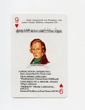 #TN27281 ROBERT SCHUMANN #9H Famous Composer Trading Card