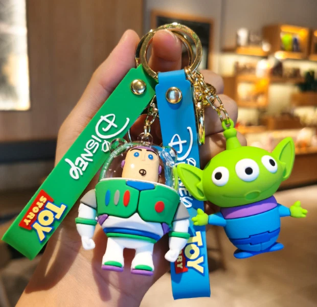 5 Styles Disney Toy Story Cartoon PVC 3D Bag Hanger Pendant Keychains Key Rings