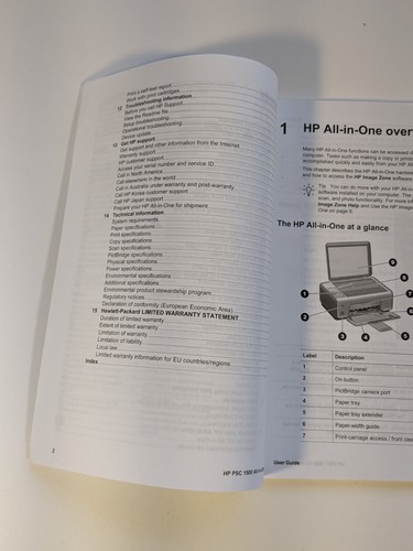 HP PSC 1500 All-in-one Series Printer Scanner USER GUIDE ONLY - English - Picture 3 of 5