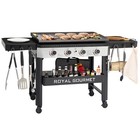 Royal Gourmet 34-Inch 4-Burner Propane Gas Griddle with Collapsible Side Shelves