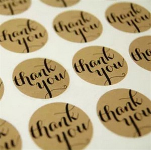 12pc Round Thank You Cute Seals Kraft Labels Diy Craft Paper Stickers 5 Sheet Ebay