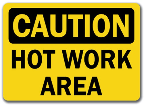 SIGNMISSION Caution Sign - Hot Work Area - 10" x 14" OSHA Safety Sign