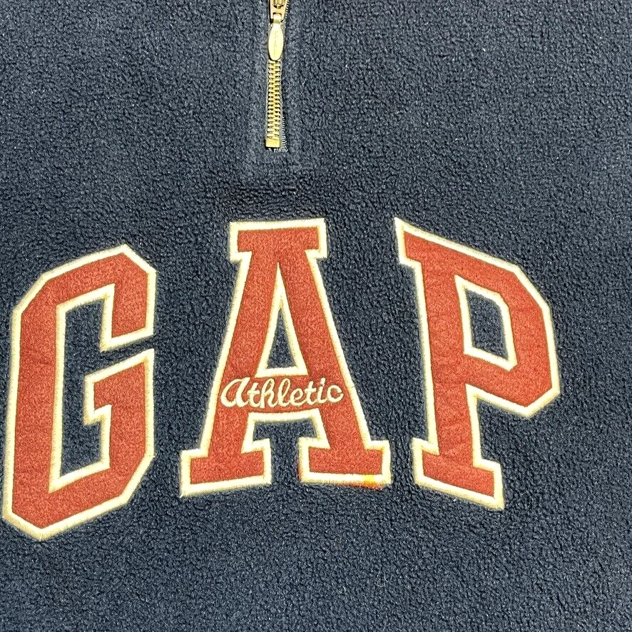 Chaqueta vintage GAP para hombre XL polar 1/4 cremallera pulóver logotipo bordado hecha en EE. UU. Foto 3 de 4