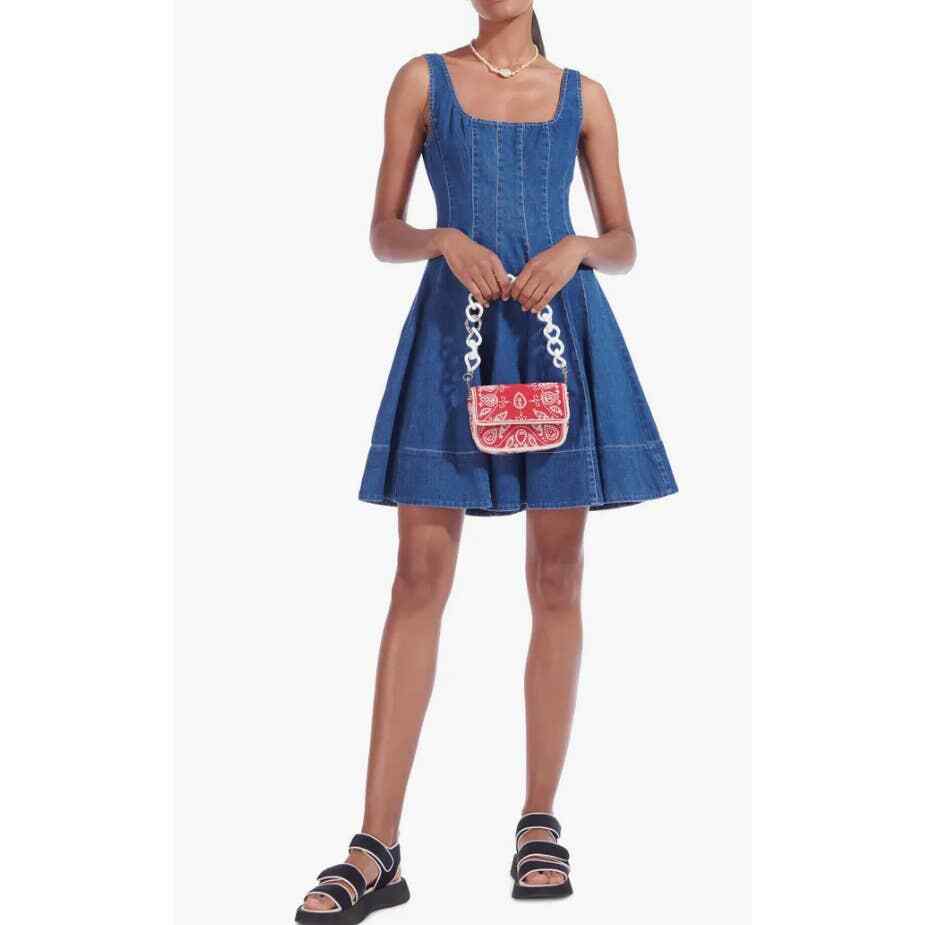 white christmas dresses Azure Pinstripe Mini Wells Dress