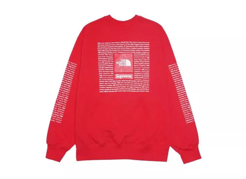 Col rond rouge Supreme The North Face