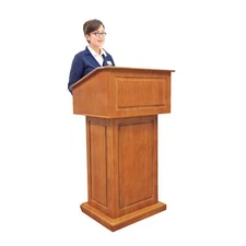 26.5x22.2x48" Deluxe Podium Mobile Embassy Church Puplit Lectern Wood Debate