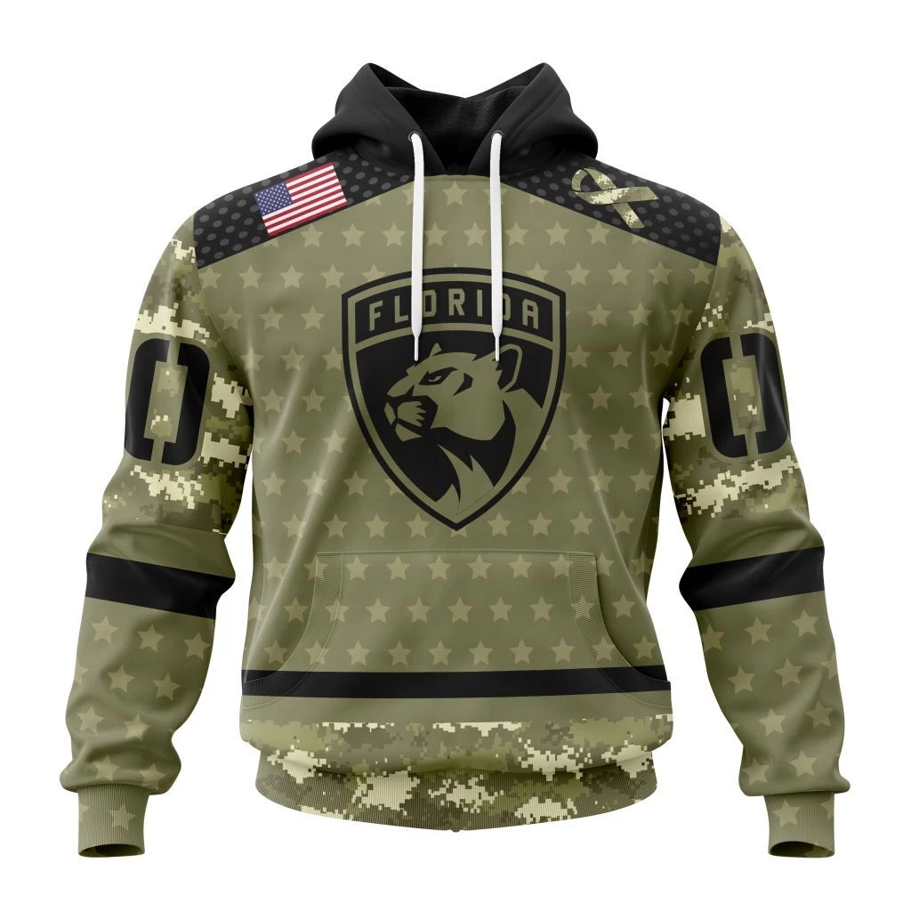 Florida Panthers Special Camo Military Appreciation Hoodie Pullover Custom