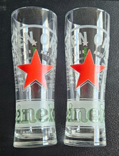 Heineken 10oz Beer Glasses Set of 2 – Red Star Logo, Half Pint M22