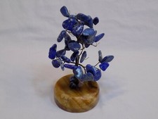 Stone Rock Art Sculpture Bahrain Wire Tree of Life Blue Spotted Jasper? Agate?