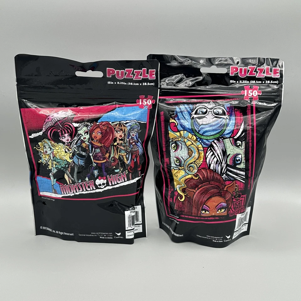 Lot of 2 - 2012 Mattel Monster High Dolls Puzzle On The Go 150 Pc Resealable NEW - Image 2 of 4