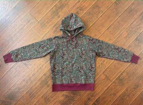 Supreme Paisley Hoodie 2011 Burgundy Red Small Box Logo PCL Vintage - Picture 2 of 7
