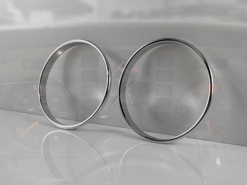 For Pontiac Fiero 1984-1988 Polished Aluminium Trim Rings Instrument Cluster x2 - Picture 4 of 6