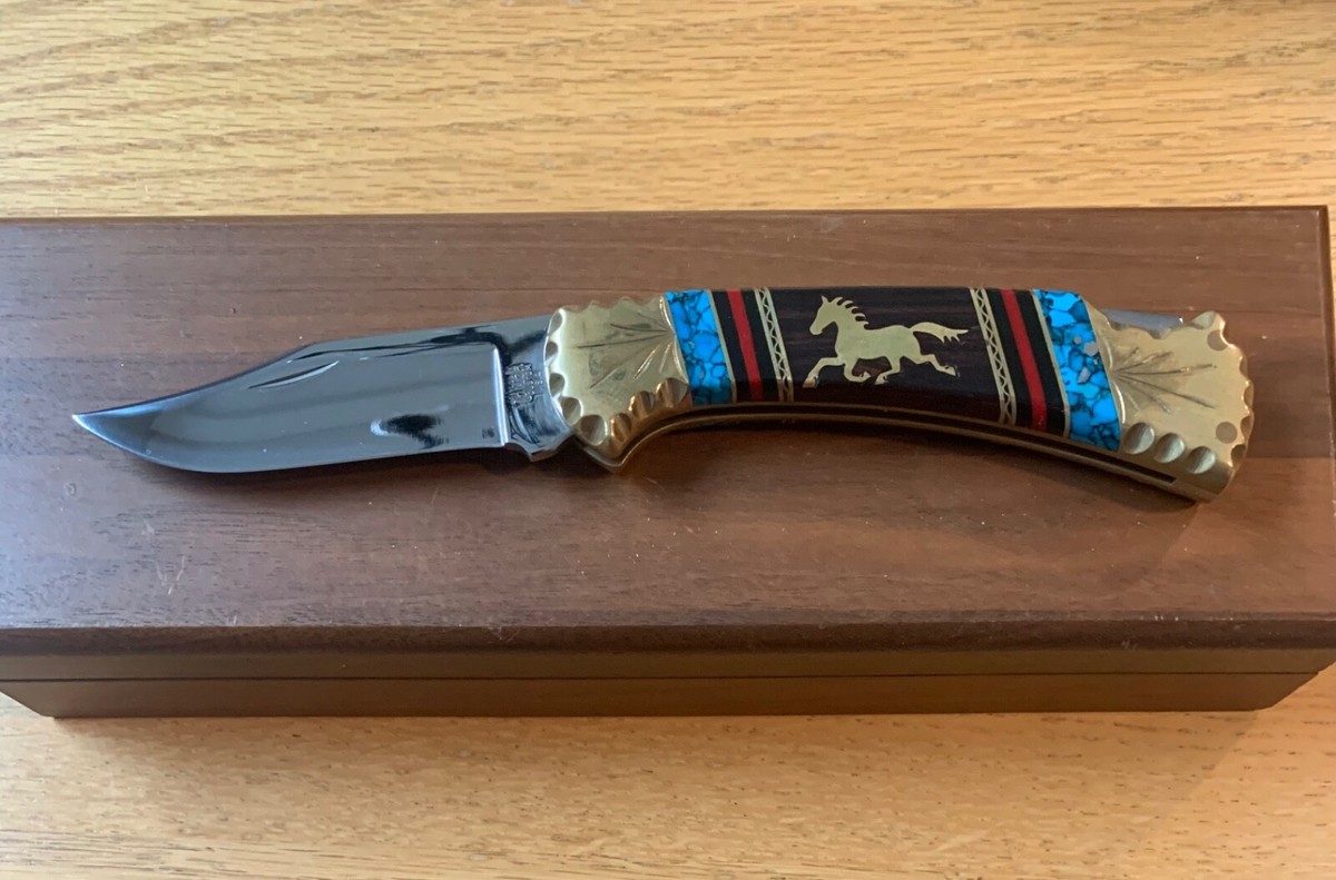 STUNNING DAVE YELLOWHORSE CUSTOM BUCK 112 KNIFE NEVER USED w STUNNING DAVE YELLOWHORSE CUSTOM BUCK 112 KNIFE NEVER USED w