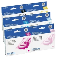 6 Pack of GENUINE Epson 48 Ink for R200 R220 R300 R320 R340 RX500 RX600 RX620