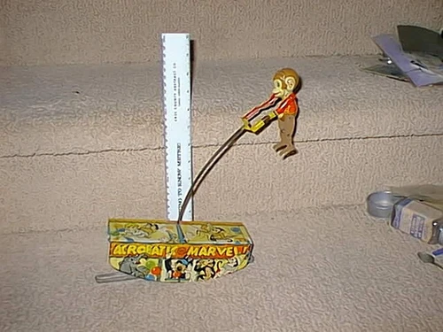 Original Vintage MARX Tin Litho Wind up ACROBATIC MARVEL Toy Working